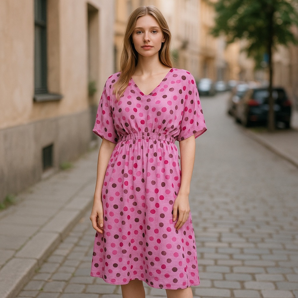 NWT Royal Paisley Polka Dot Kimono Midi Dress Purple One Size (Fits M/L)
